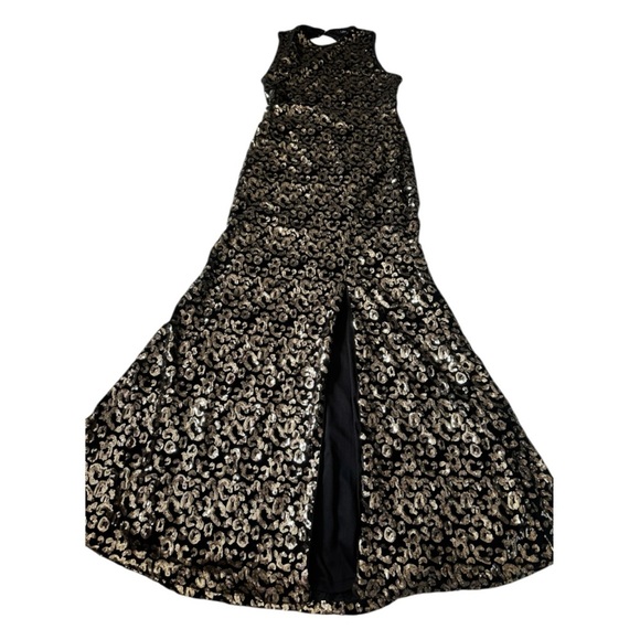 Lulu's Black and Silver Sequin Maxi Gown - Picture 3 of 9